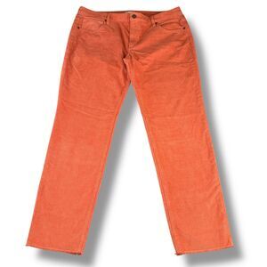 Carve Designs Burnt Orange Mid Waist Corduroy Ankle Pants Boho Funky Size 14
